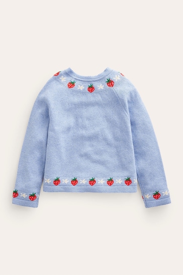 Boden Blue Chick Embroidered Cardigan