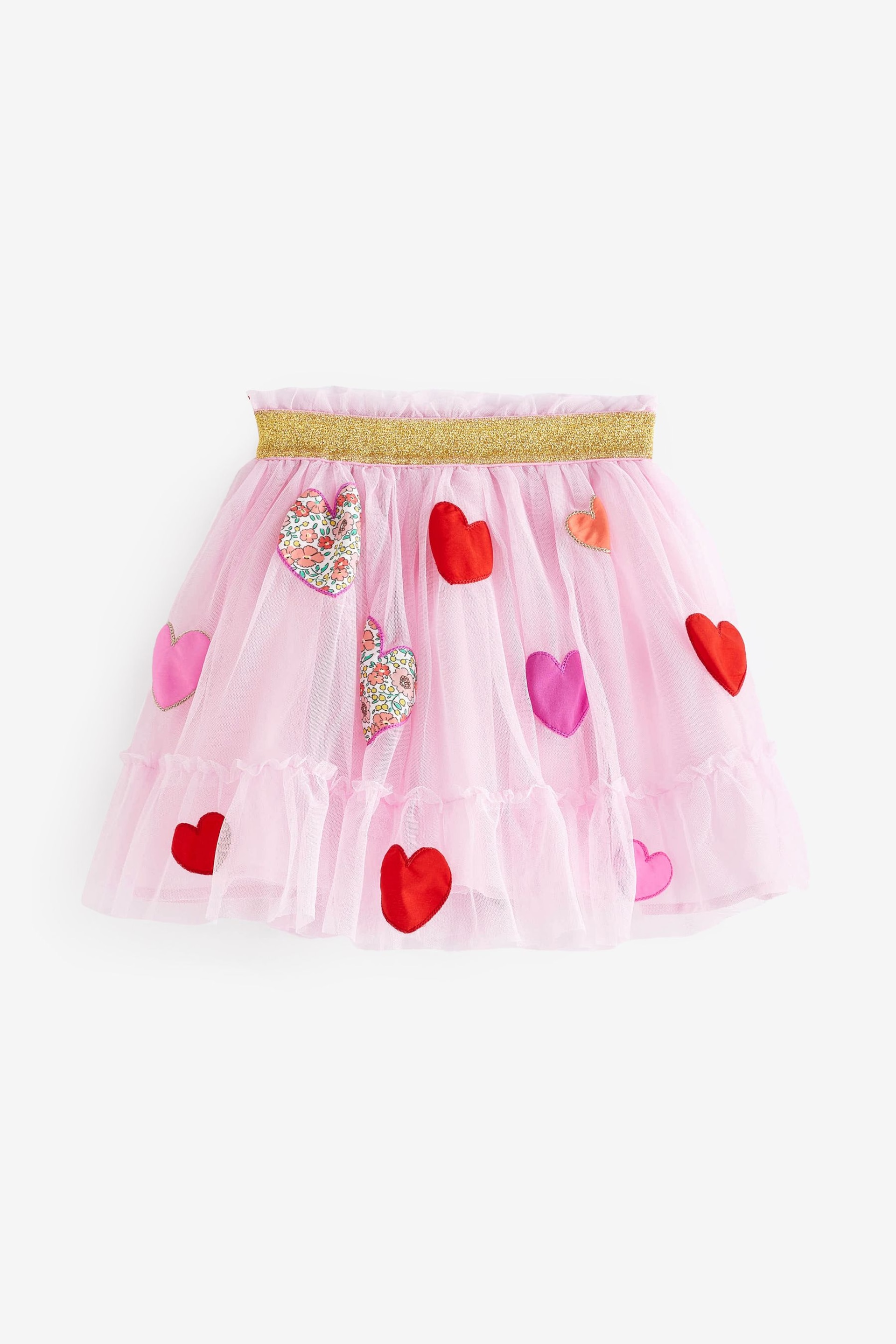 Boden Red Heart Tulle Appliqué Skirt - Image 1 of 4