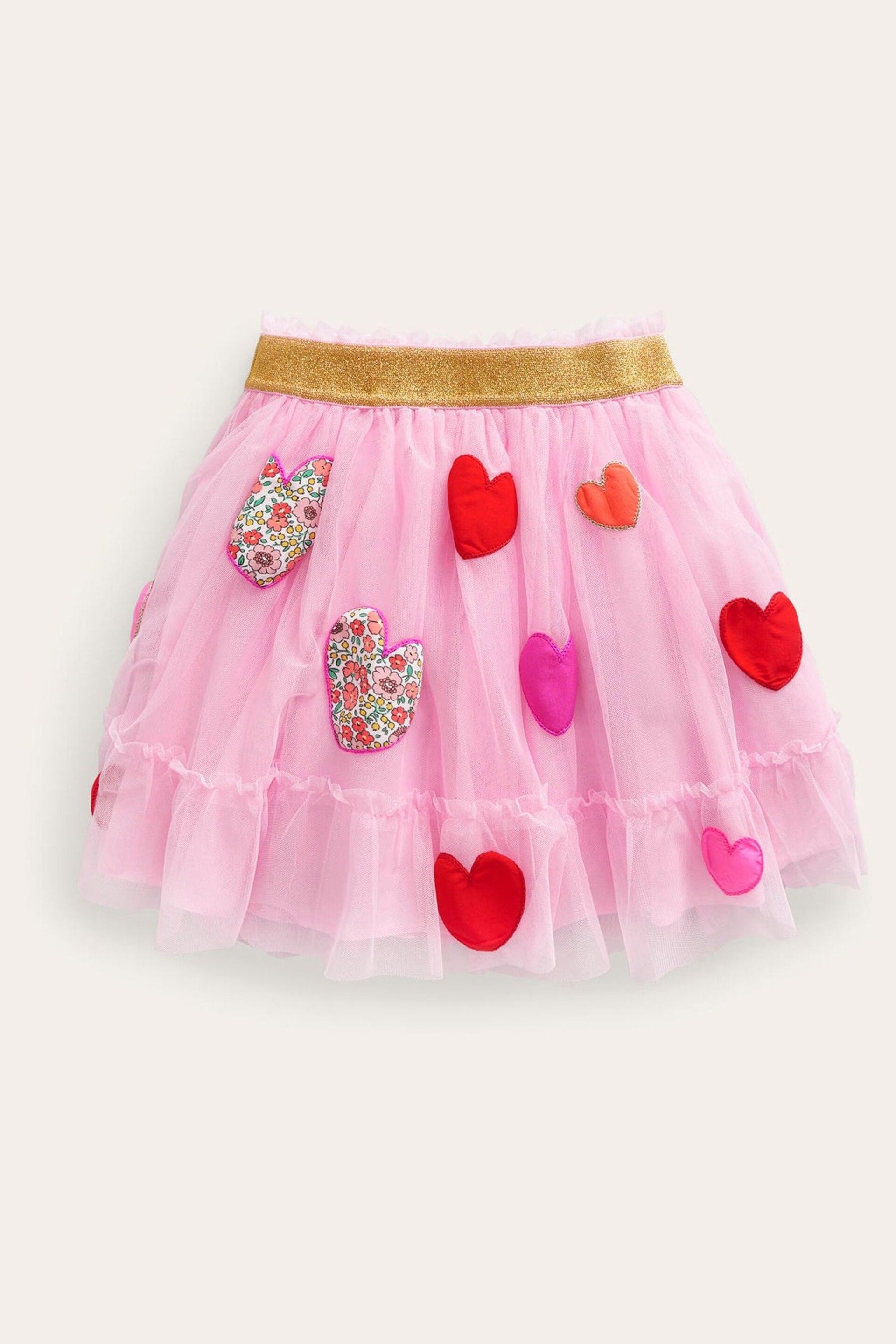 Boden Red Heart Tulle Appliqué Skirt - Image 2 of 4