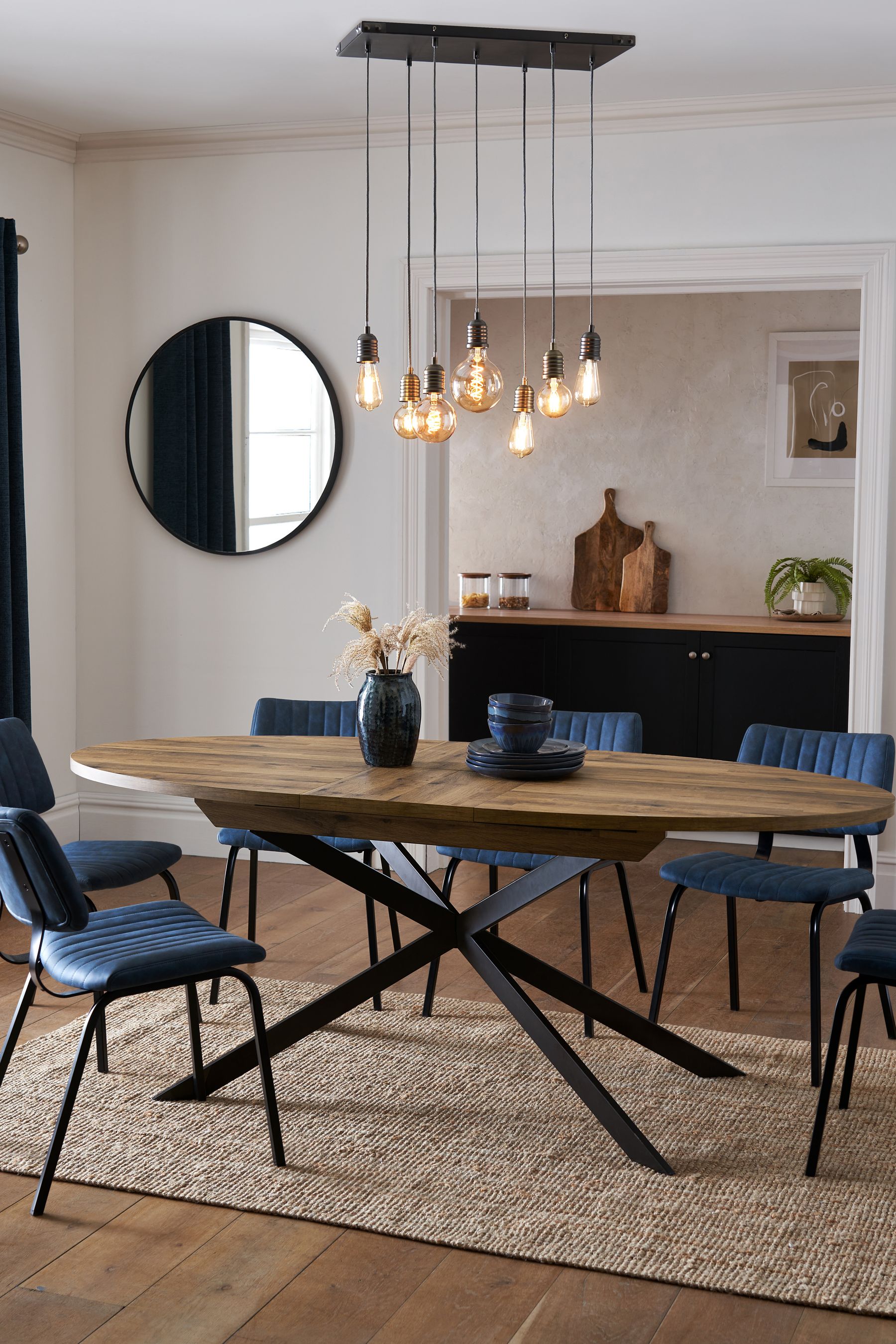 Dark oak deals round dining table