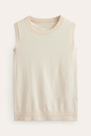 Boden Cream Catriona Crew Neck Cotton Tank - Image 5 of 6