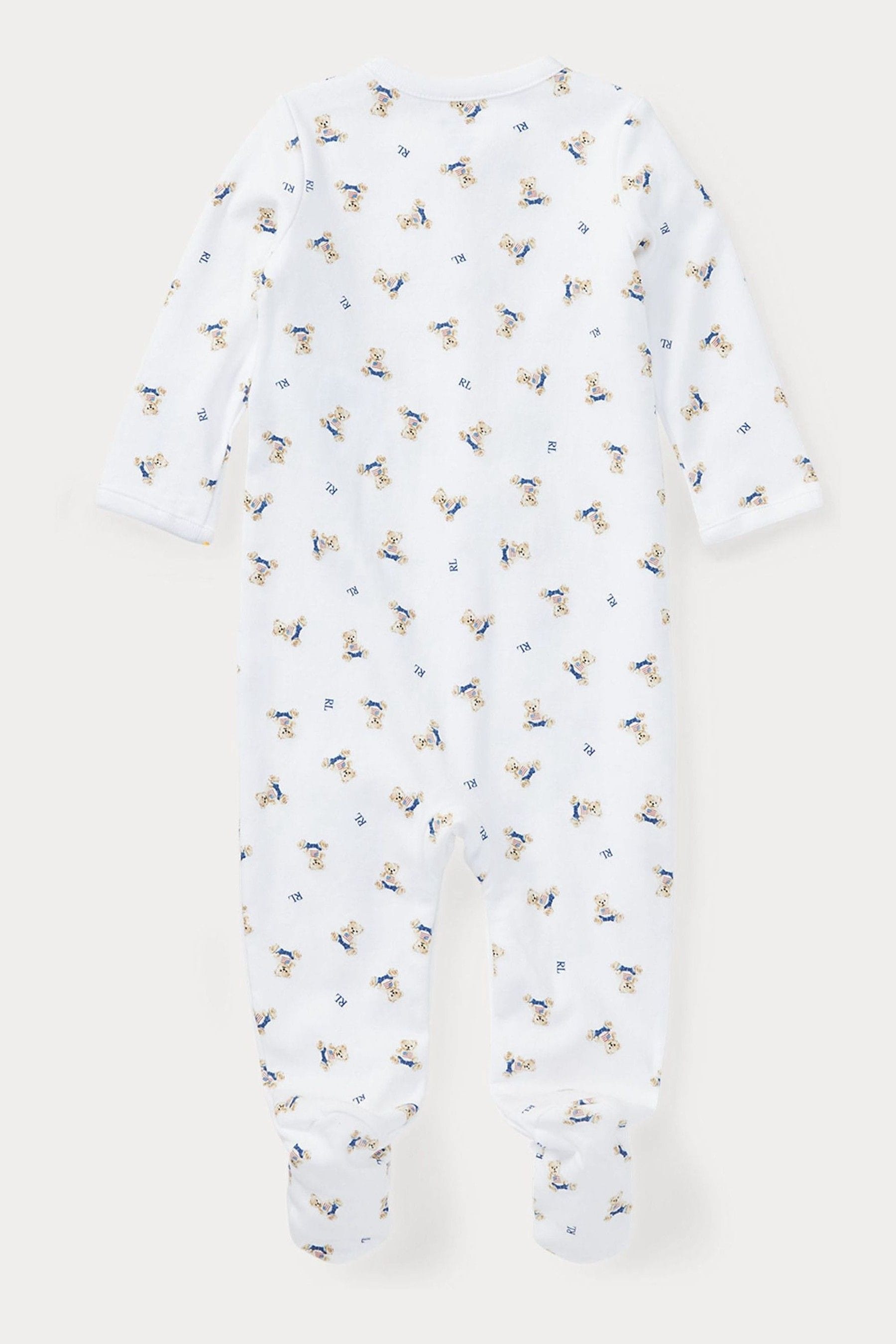 Buy Polo Ralph Lauren Baby White Bear 100 Cotton Sleepsuit from the Next UK online shop