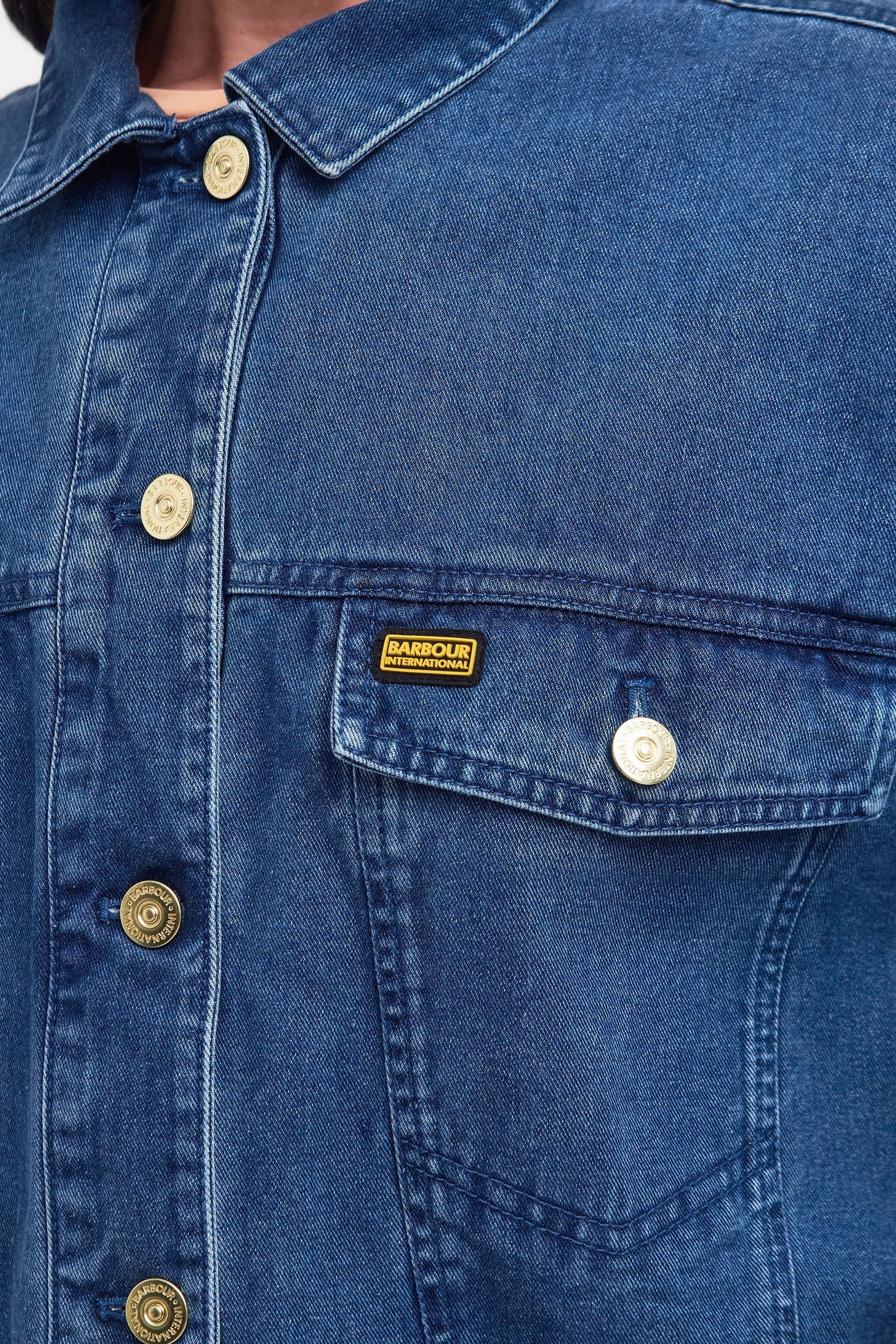 Buy Barbour International Denim Mid Wash Denim Trucker Jacket