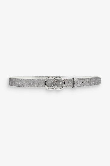 Buy Silver Double Circle Buckle Glitter Belt from the Next UK