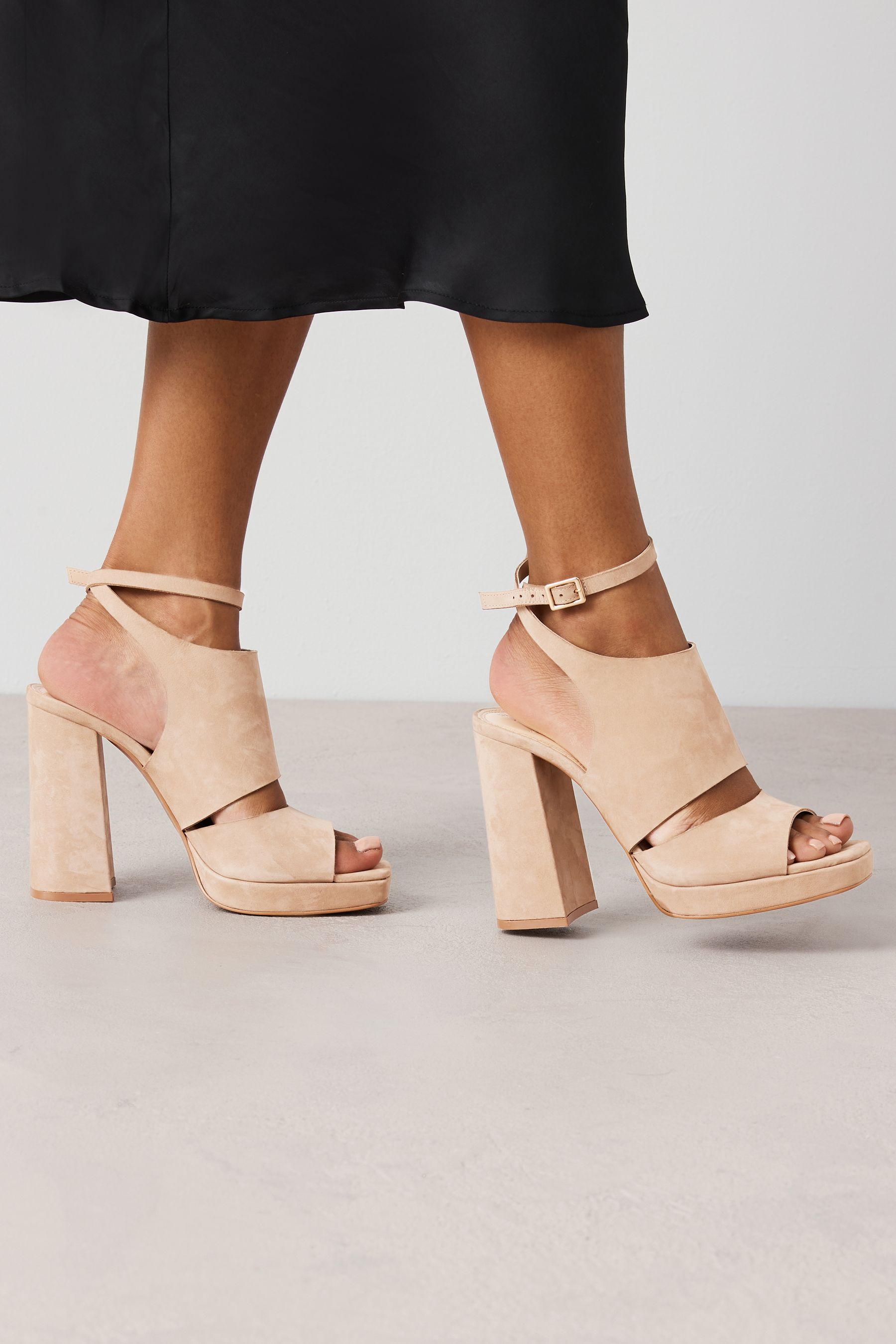 Buy Neutral Signature Leather Platform Shoe Boots from Next Luxembourg