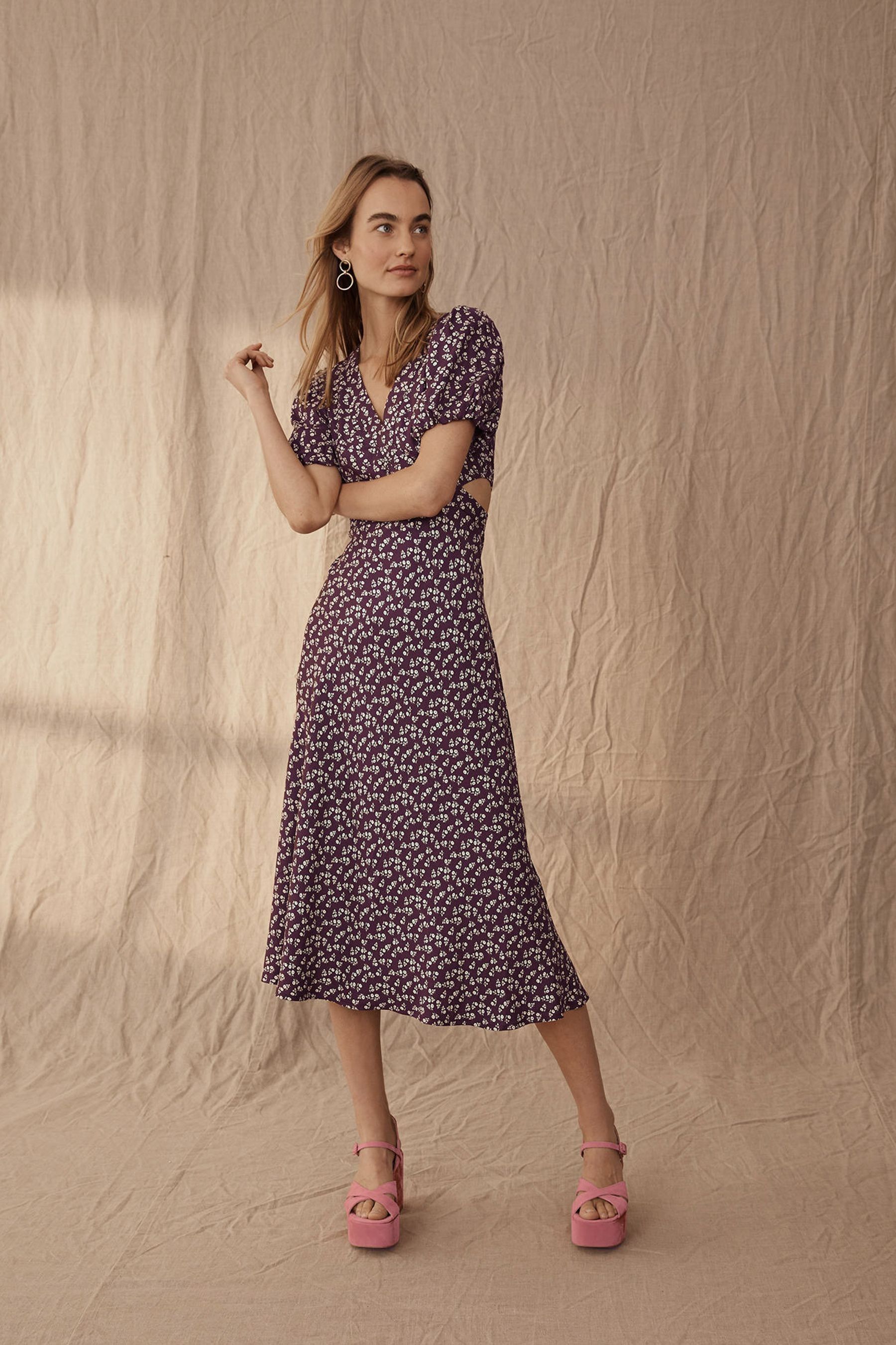 Buy Boden Red Cut Out Midi Tea Dress from Next Luxembourg