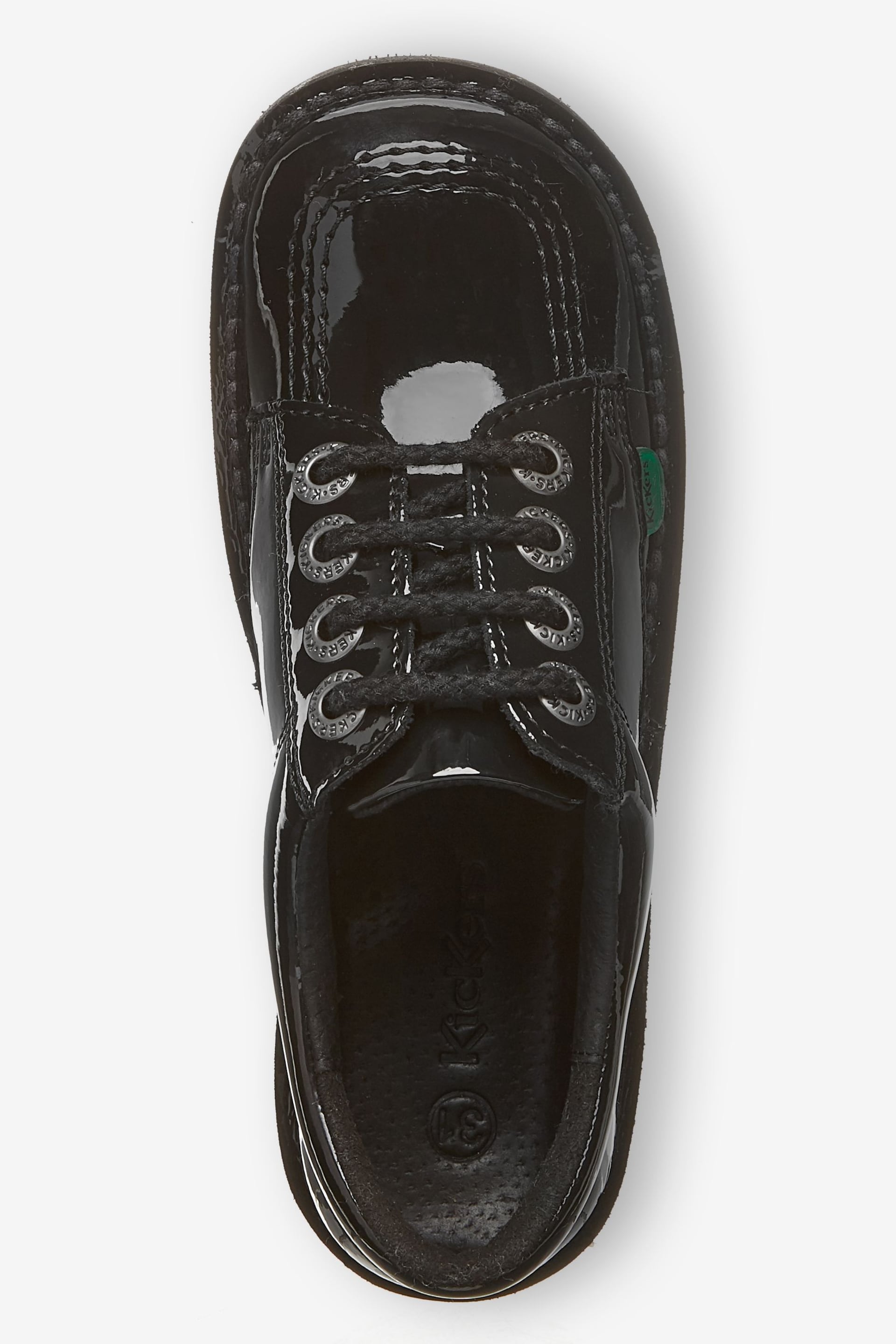 Kickers Youth Kick Lo Patent Leather Black Shoes - Image 2 of 3