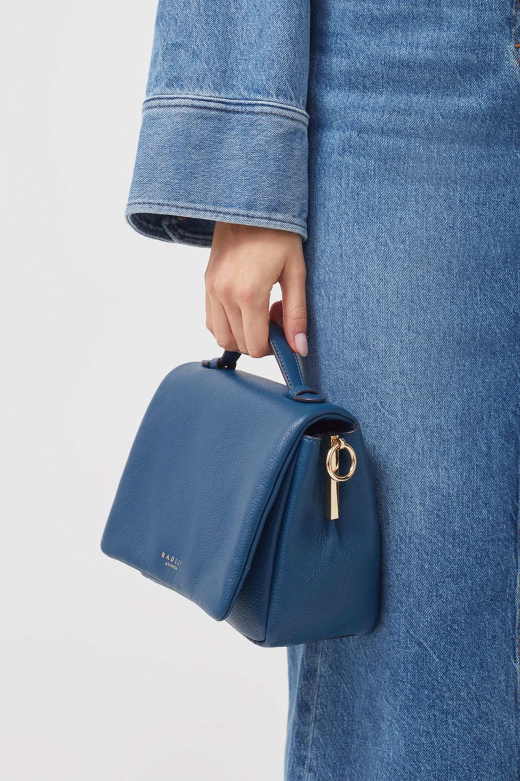 Radley London Small Blue Weston Street Flapover Cross Body Bag