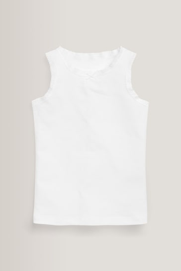 White Lace Trim 10 Pack Vests (1.5-16yrs)