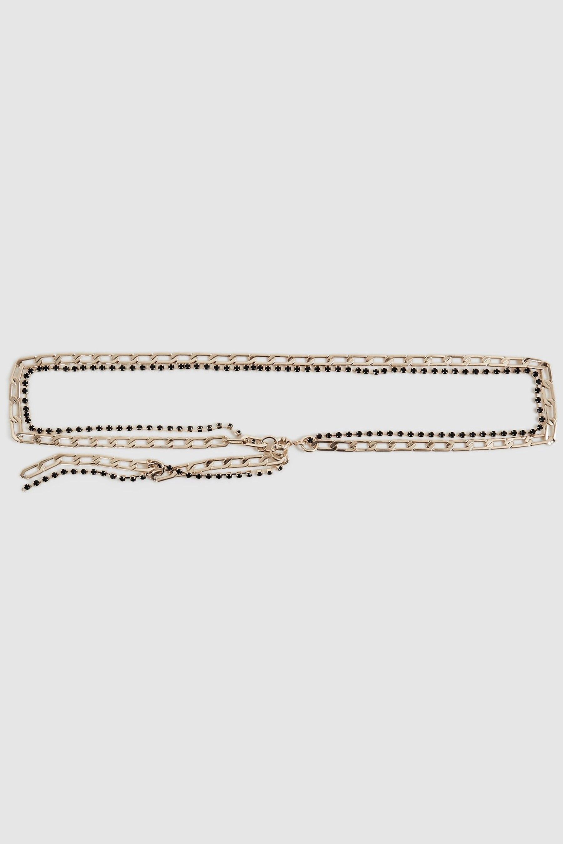 Reiss gold chain belt top
