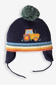 JoJo Maman Bébé Navy Tractor Appliqué Hat - Image 1 of 3