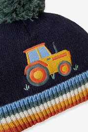 JoJo Maman Bébé Navy Tractor Appliqué Hat - Image 2 of 3