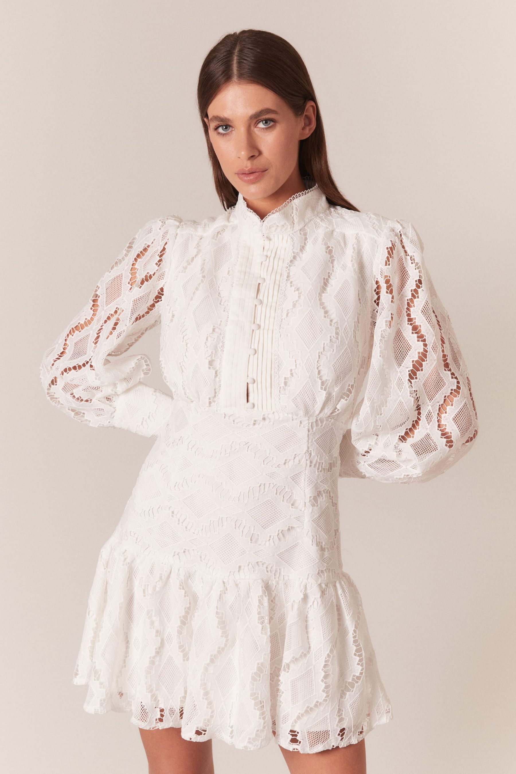 Lace tiered mini dress outlet