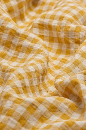 Piglet in Bed Honey Gingham Linen Duvet Cover