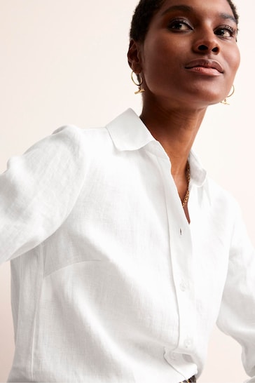 Boden White Sienna Linen Shirt