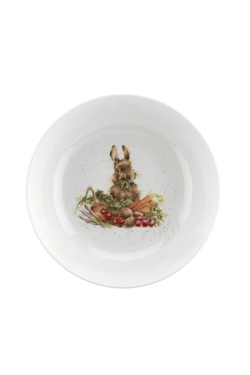 White Royal Worcester Wrendale Rabbit Salad Bowl