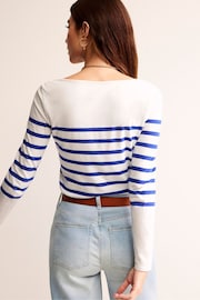 Boden Blue White Ella 100% Cotton Long Sleeve Breton T-Shirt - Image 3 of 6