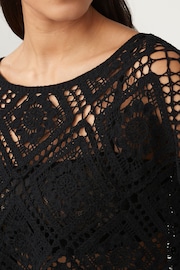 Black Long Sleeve Crochet Top - Image 5 of 7