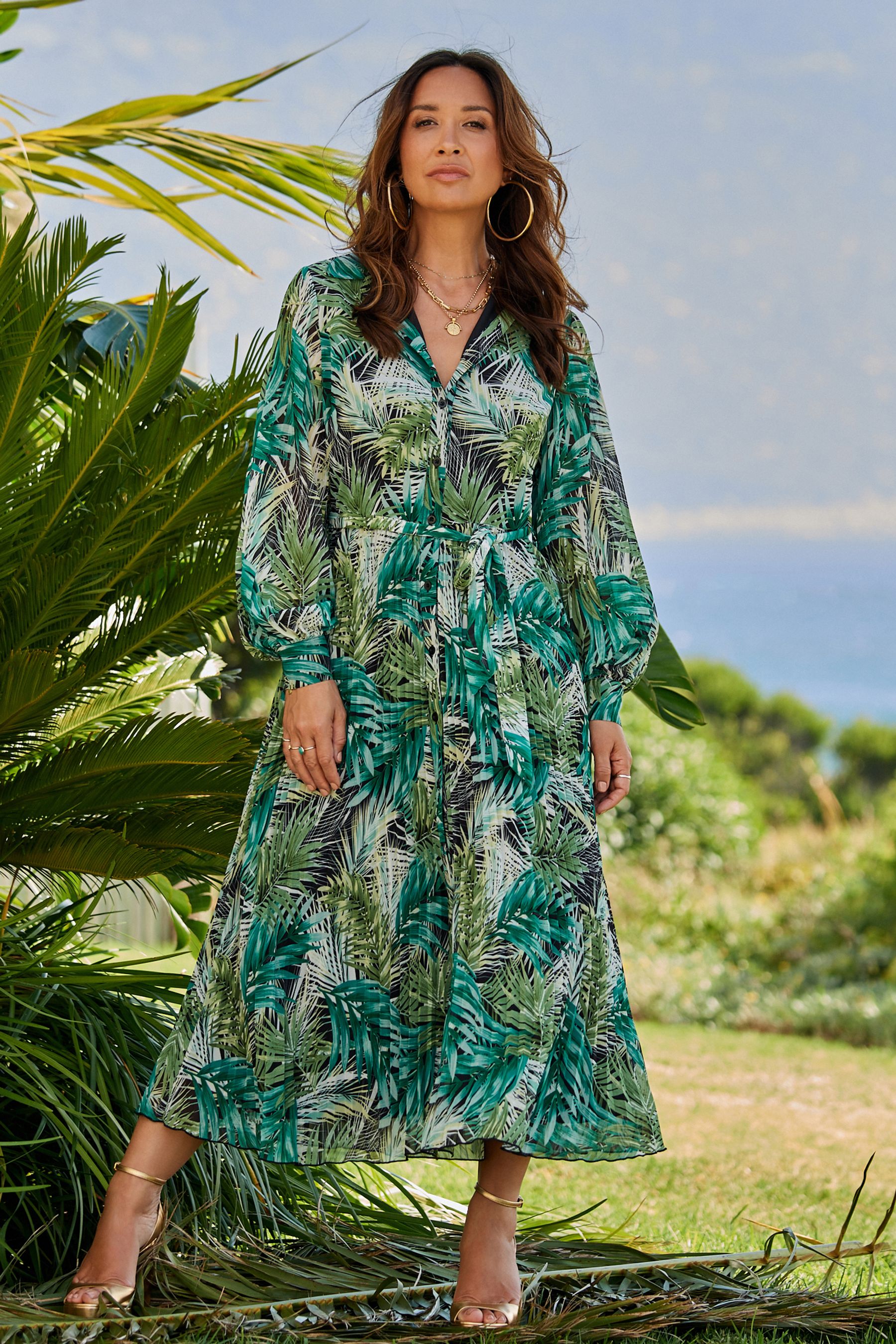 Buy Floral Tropical Shirt Dress from Next Luxembourg