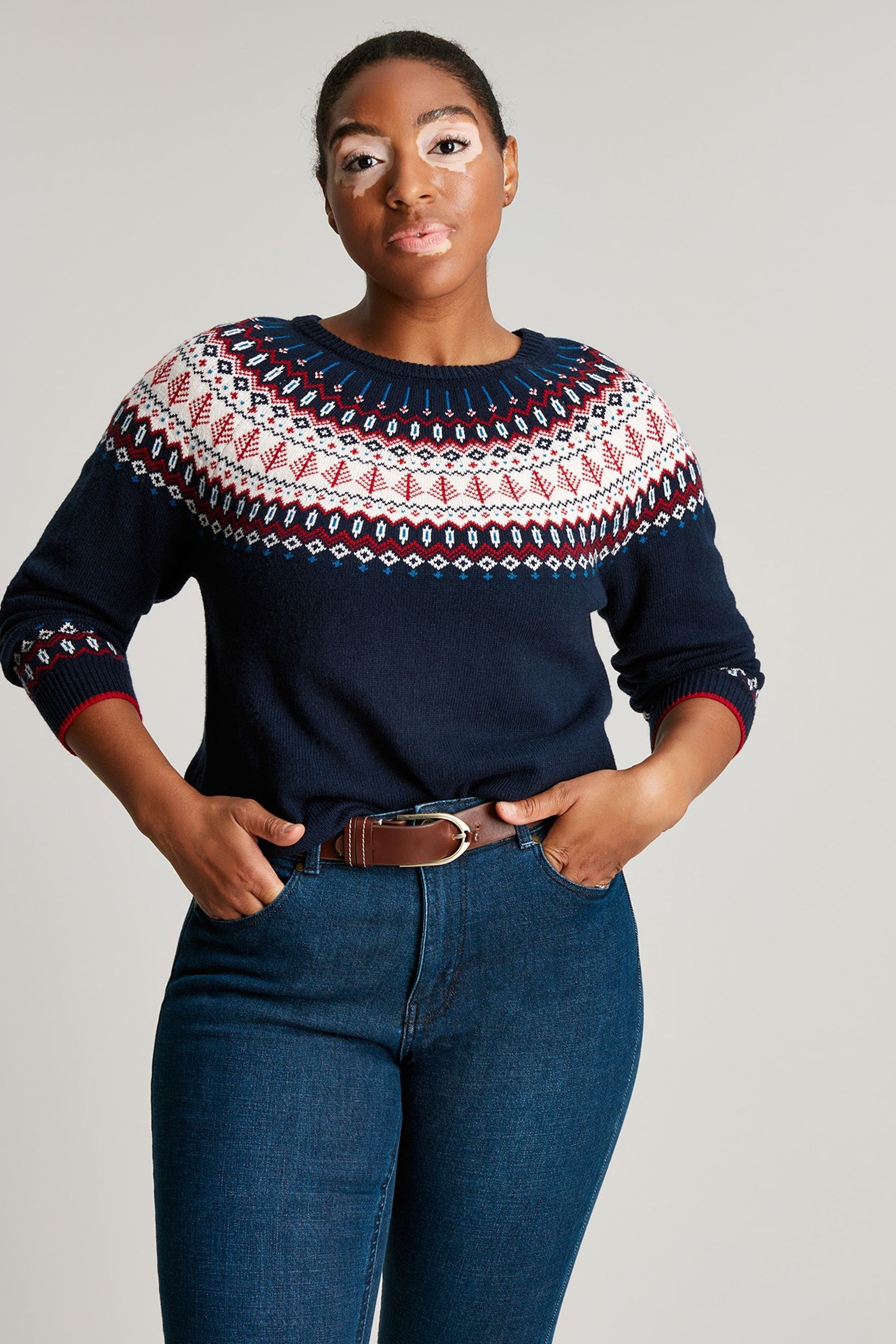 Buy Joules Navy Blue Lyra Family Festive Fair Isle Jumper from Next Luxembourg