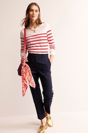 Boden Cream Ella Long Sleeve Breton T-Shirt - Image 1 of 5