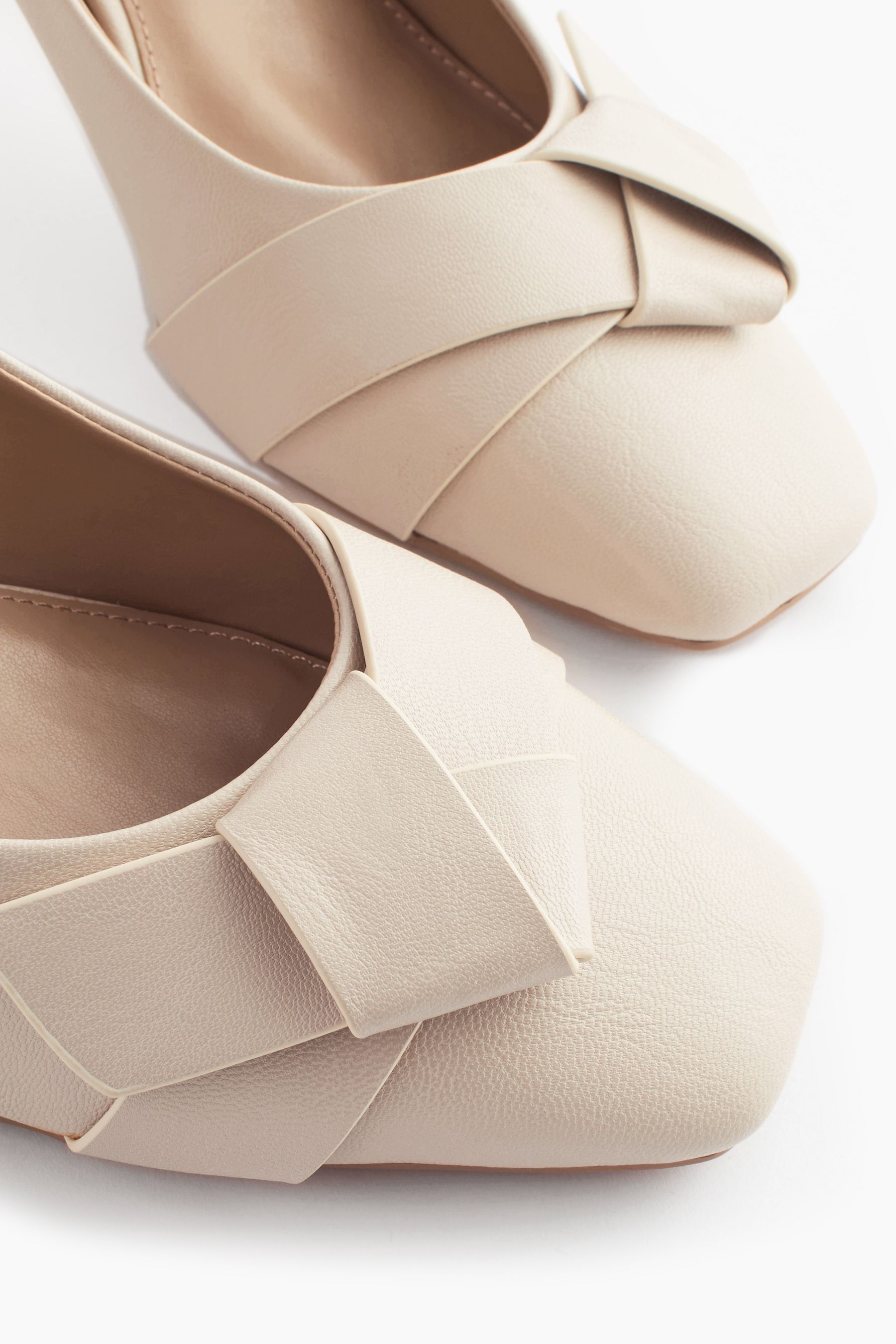 Buy Bone Cream Forever Comfort Square Toe Bow Court Shoes from Next Luxembourg
