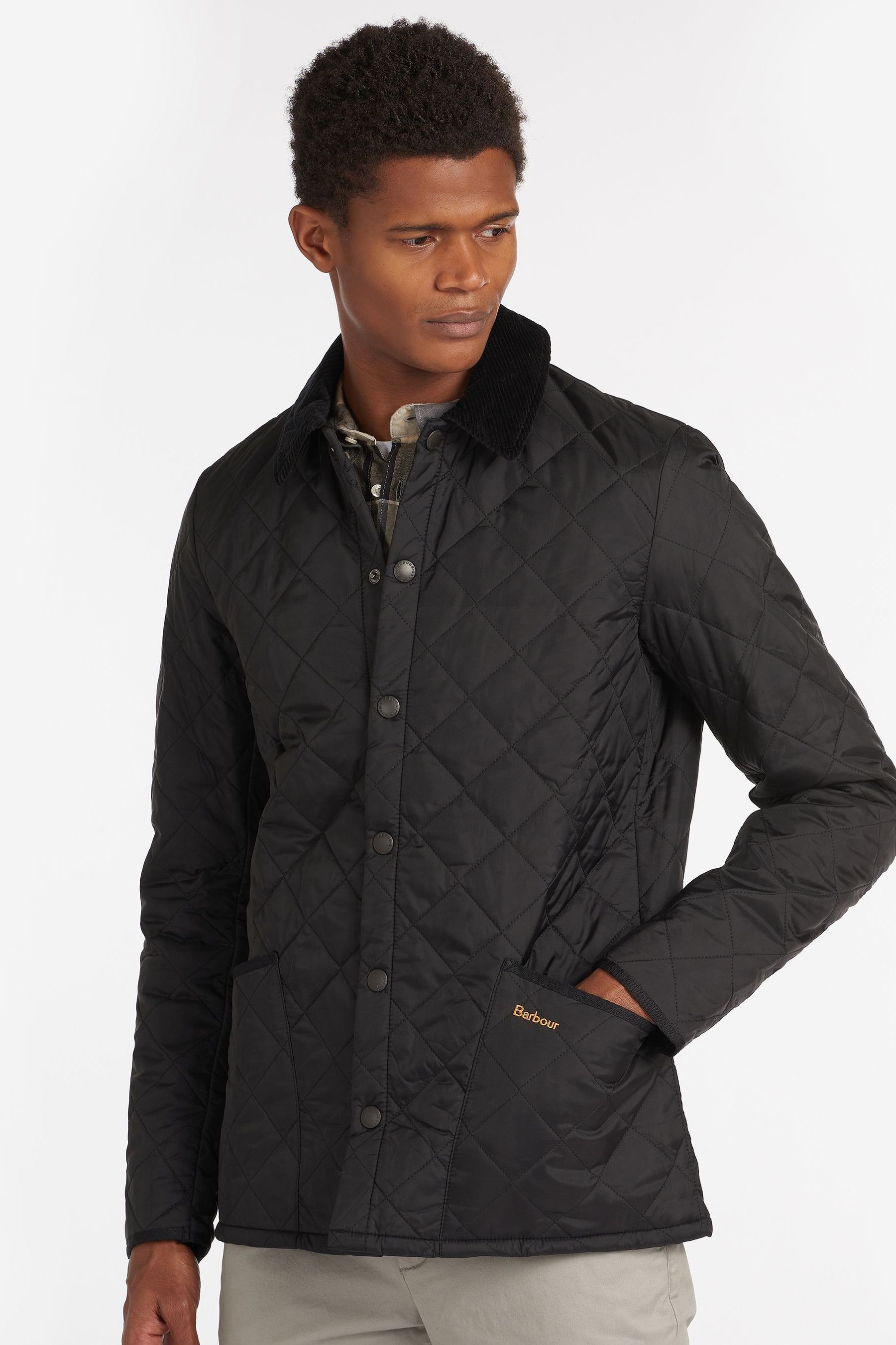 Mens quilted on sale jacket slim fit