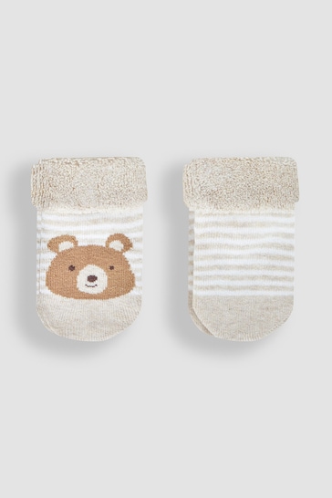 JoJo Maman Bébé Natural Bear 2-Pack Baby Socks