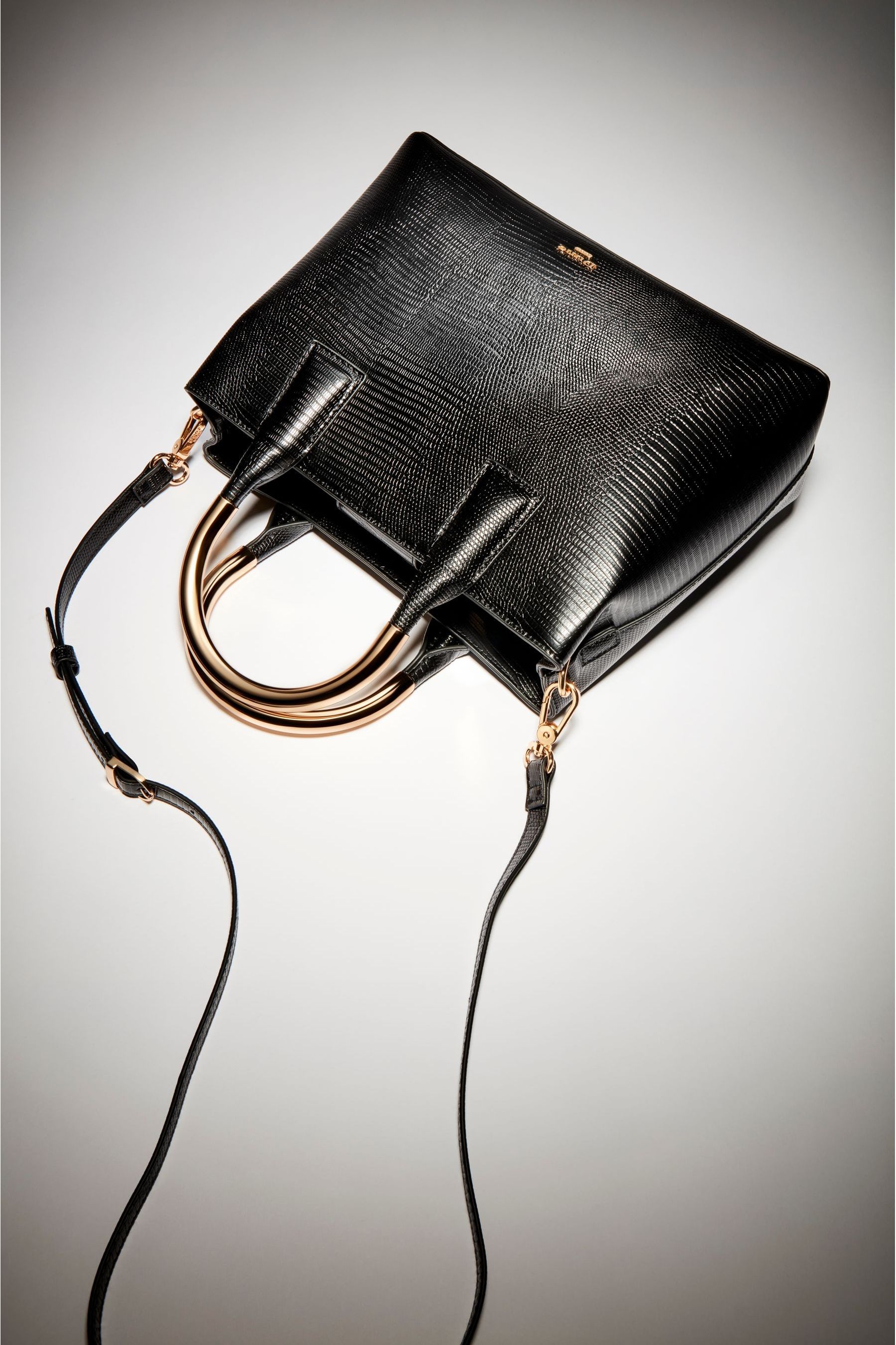 Buy Dune London Derrie Large Metal Handle Black Tote Bag from the