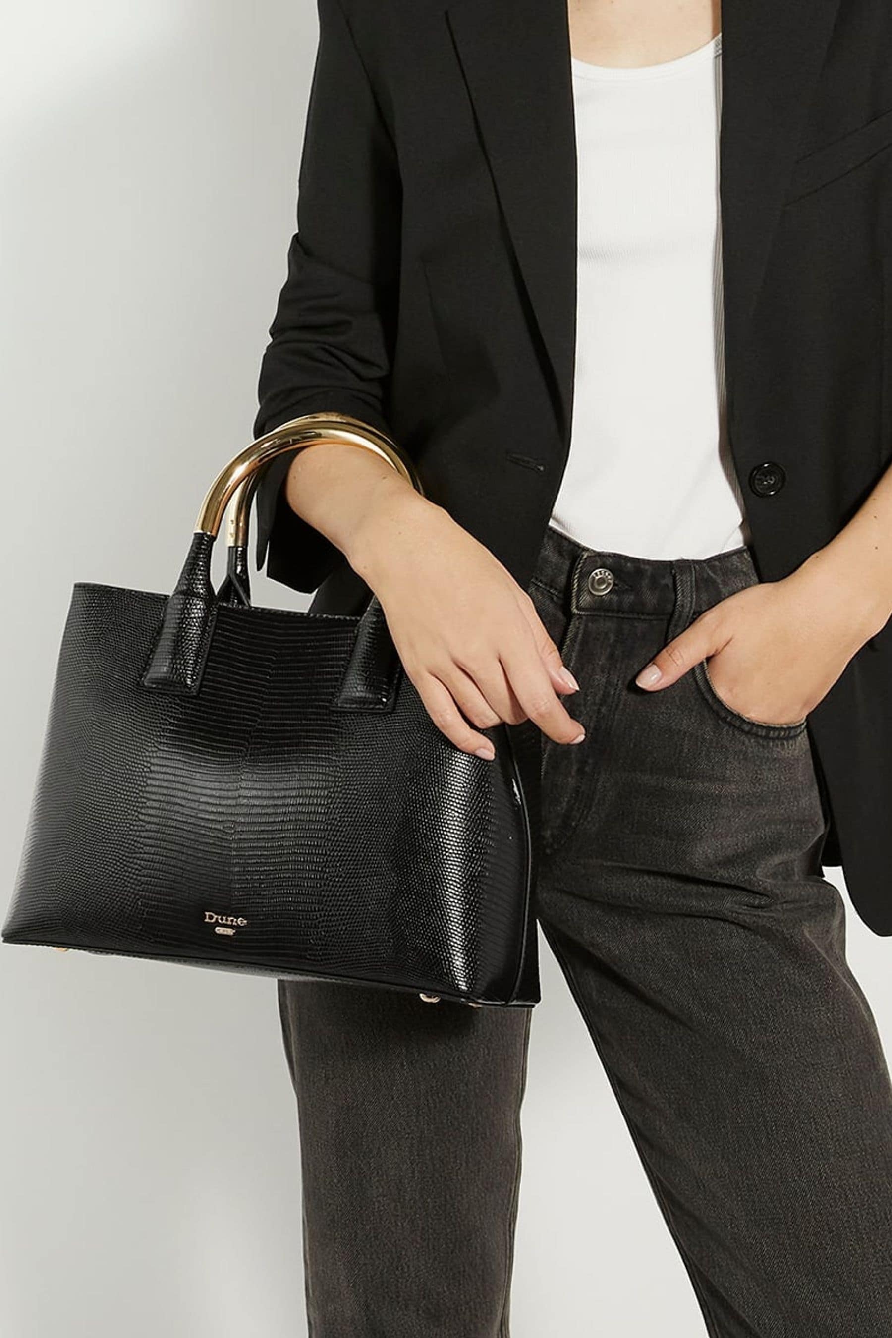 Buy Dune London Derrie Large Metal Handle Tote Bag from the Next