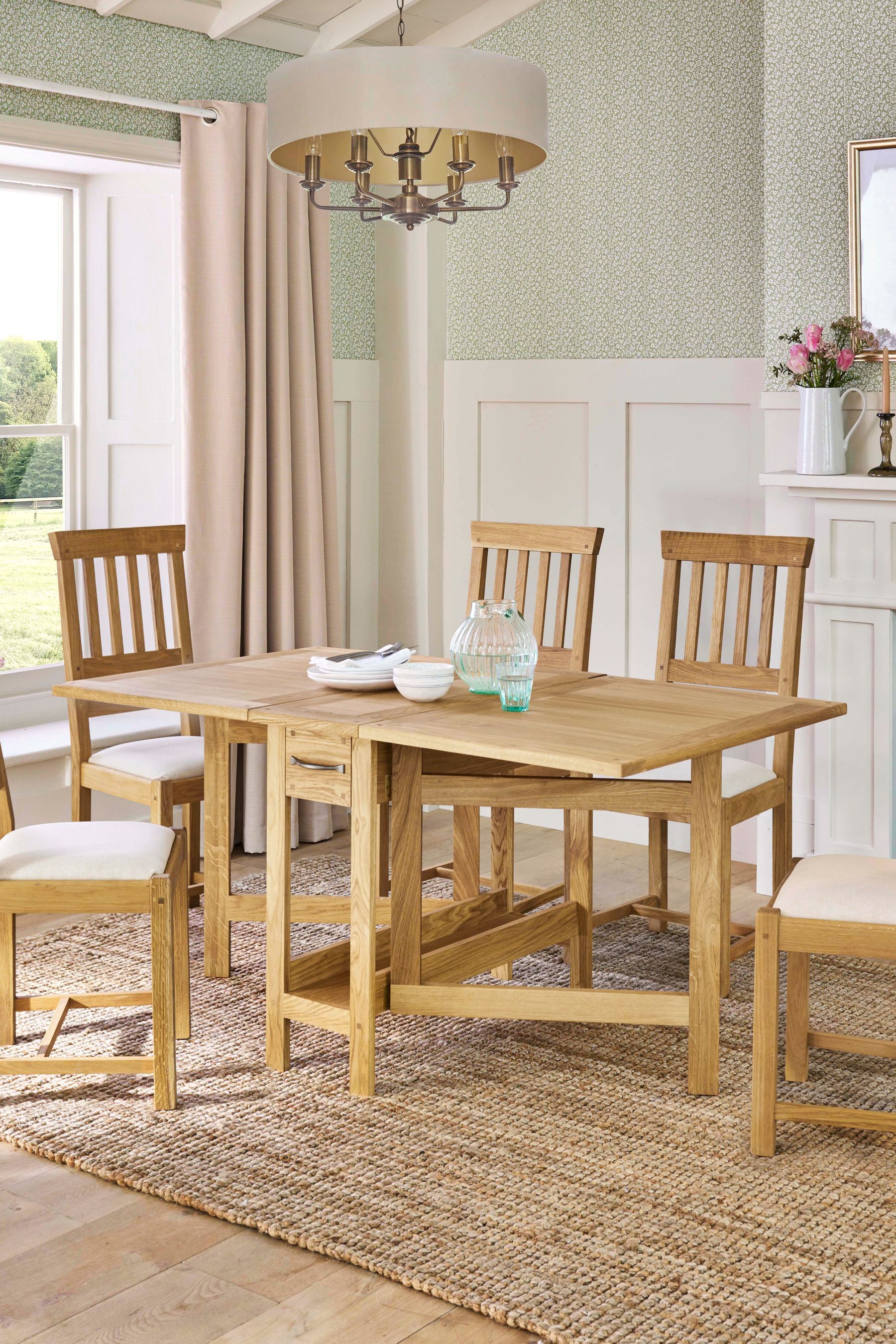 Buy Laura Ashley Oak Milton Drop Leaf Dining Table from the Next UK online shop