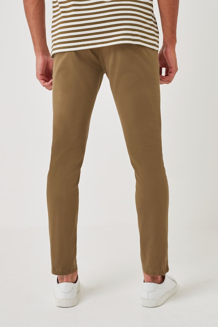 Tan Brown Skinny Fit Stretch Chino Trousers - Image 2 of 4