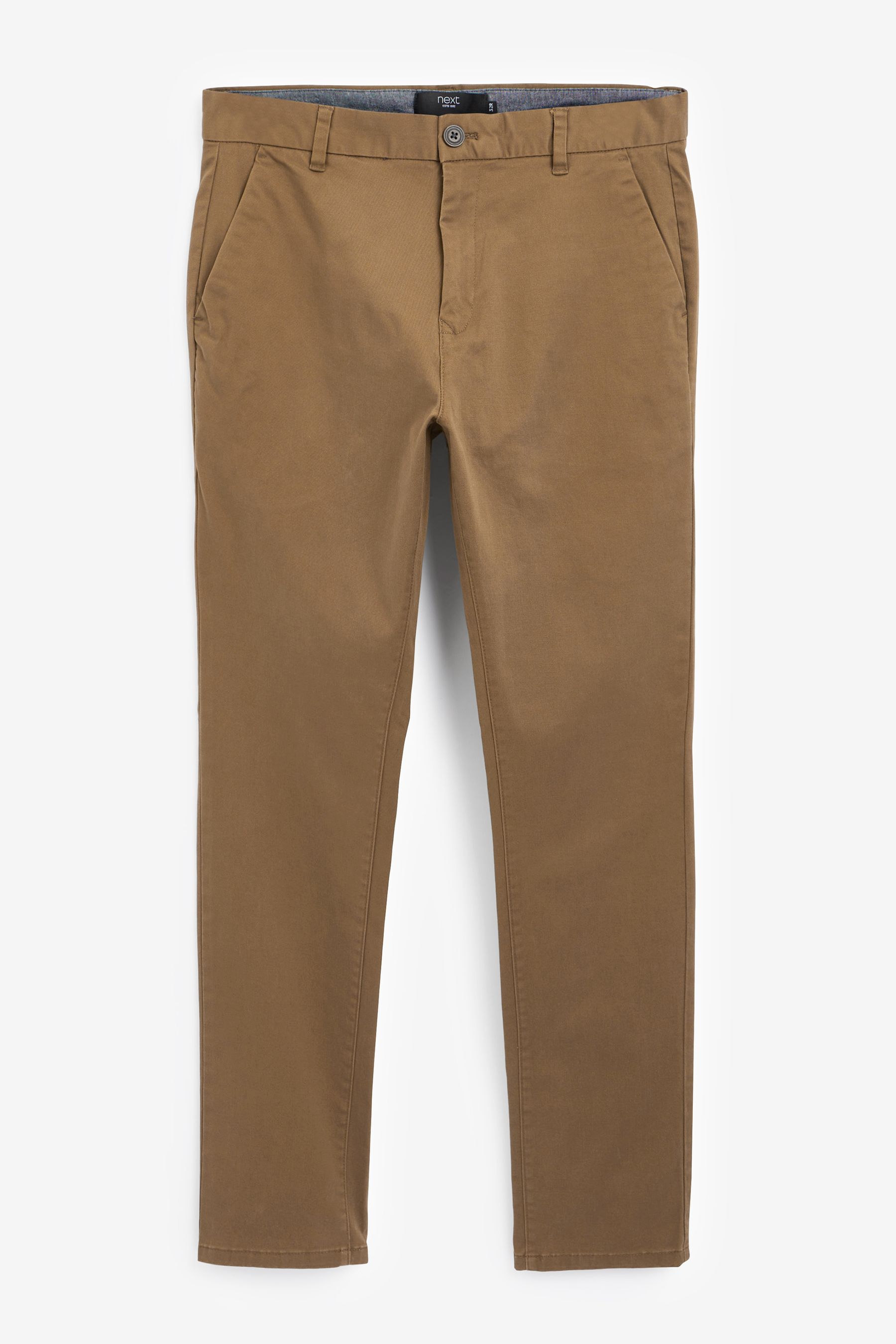 Buy Tan Brown Skinny Fit Stretch Chino Trousers from the Next UK