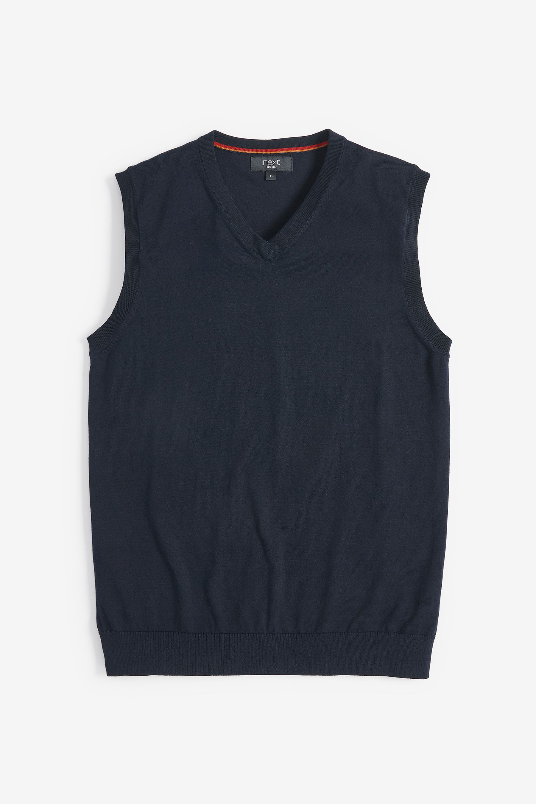 Buy Navy Blue Regular Sleeveless V Neck Jumper from the Next UK