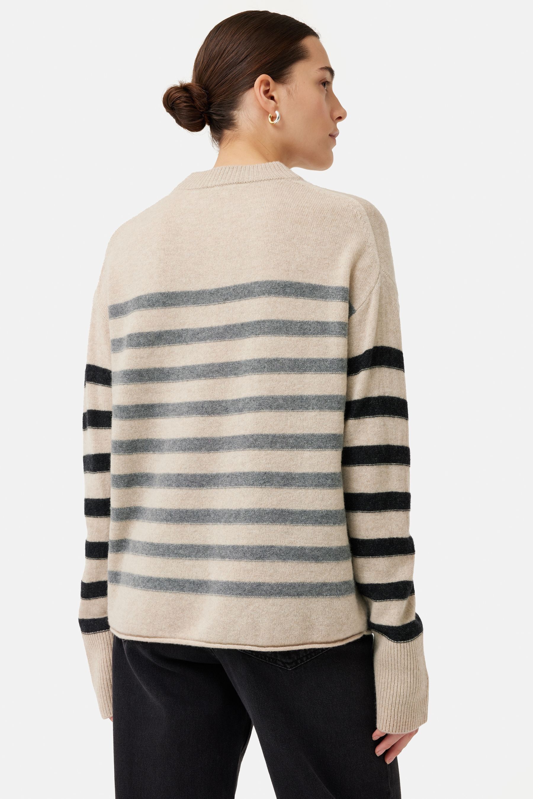 Buy Jigsaw Cream Merino Cashmere Stripe Jumper from the Next UK