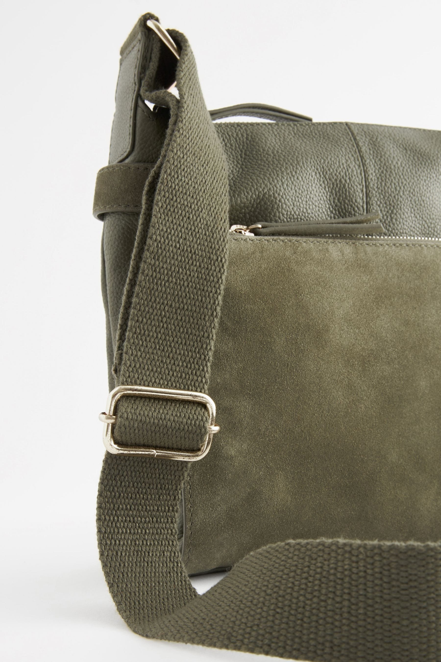 Green leather deals messenger bag