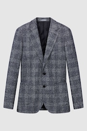 Reiss Navy Lindhurst Slim Fit Single Breasted Check Blazer - Image 2 of 7