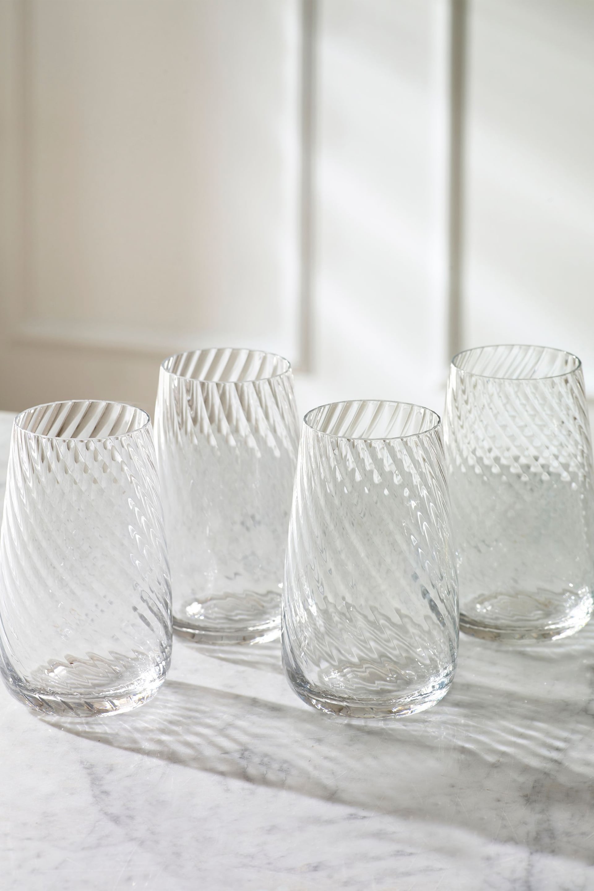 Clear Set of 4 Clear Anais Tumbler Glasses Set of 4 Tall Tumbler Glasses - Image 2 of 4