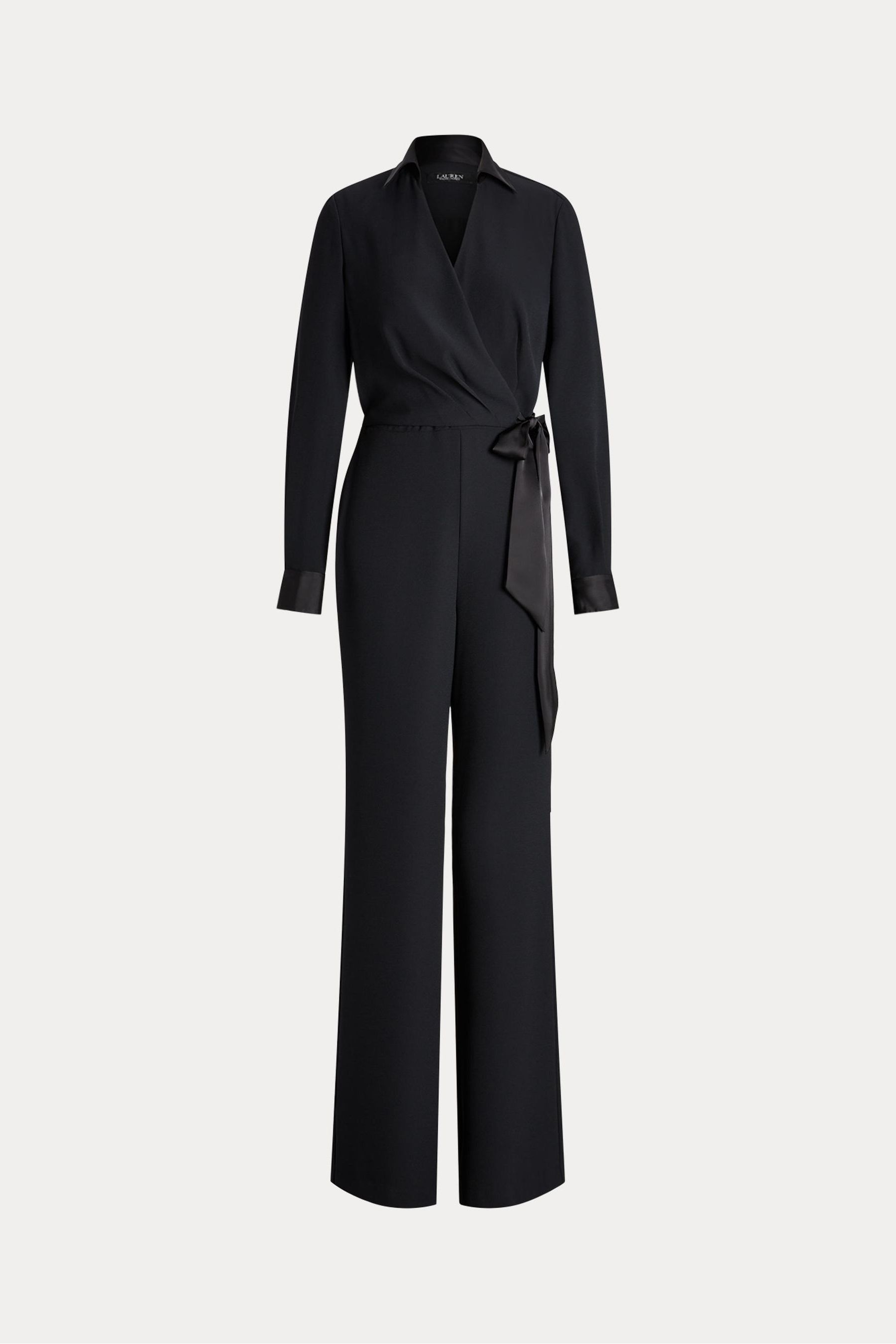louren georgette wide overall black