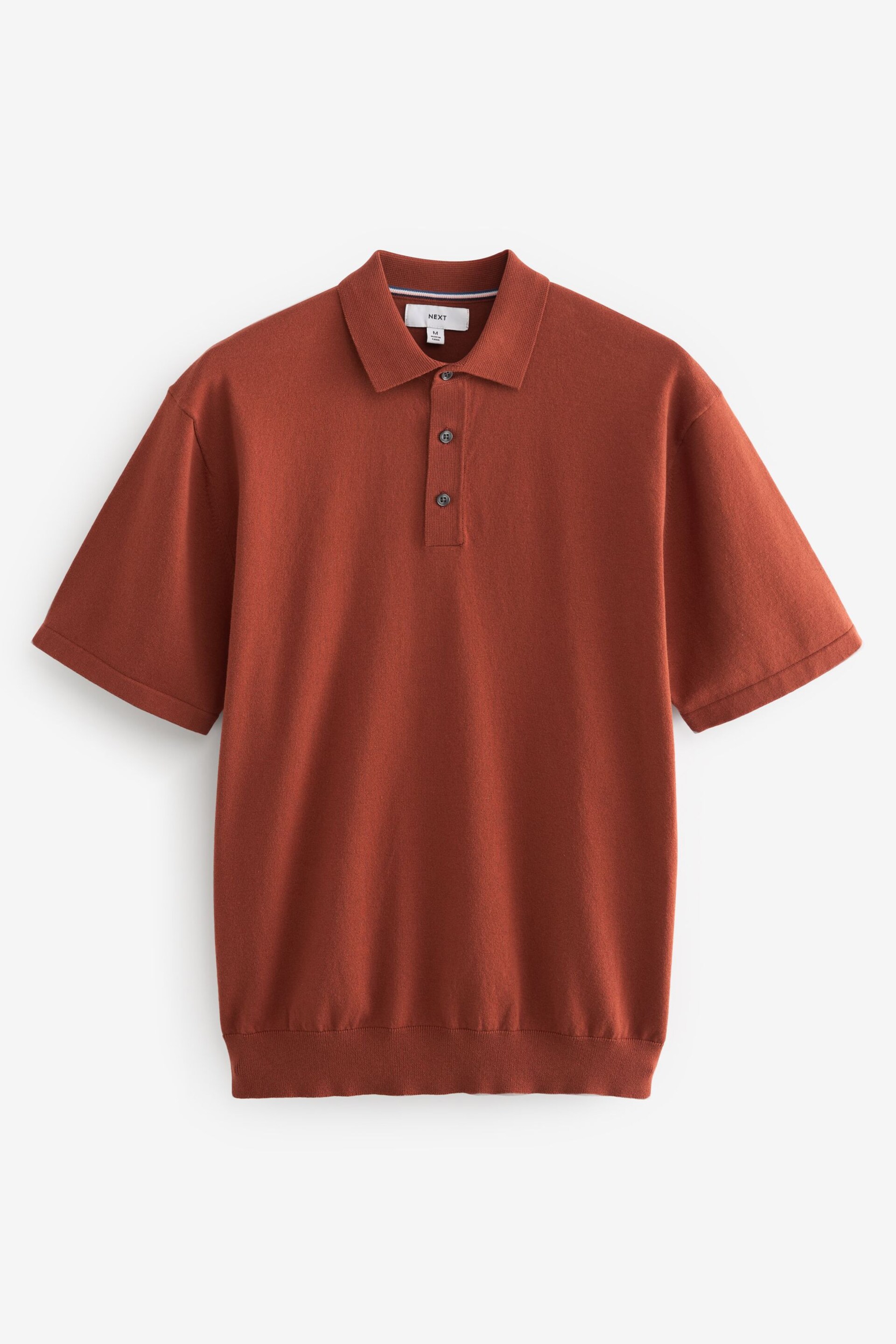 Red Regular Fit Knitted Polo Shirt - Image 5 of 7