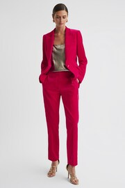 Reiss Pink Rosa Petite Velvet Tapered Suit Trousers - Image 1 of 7