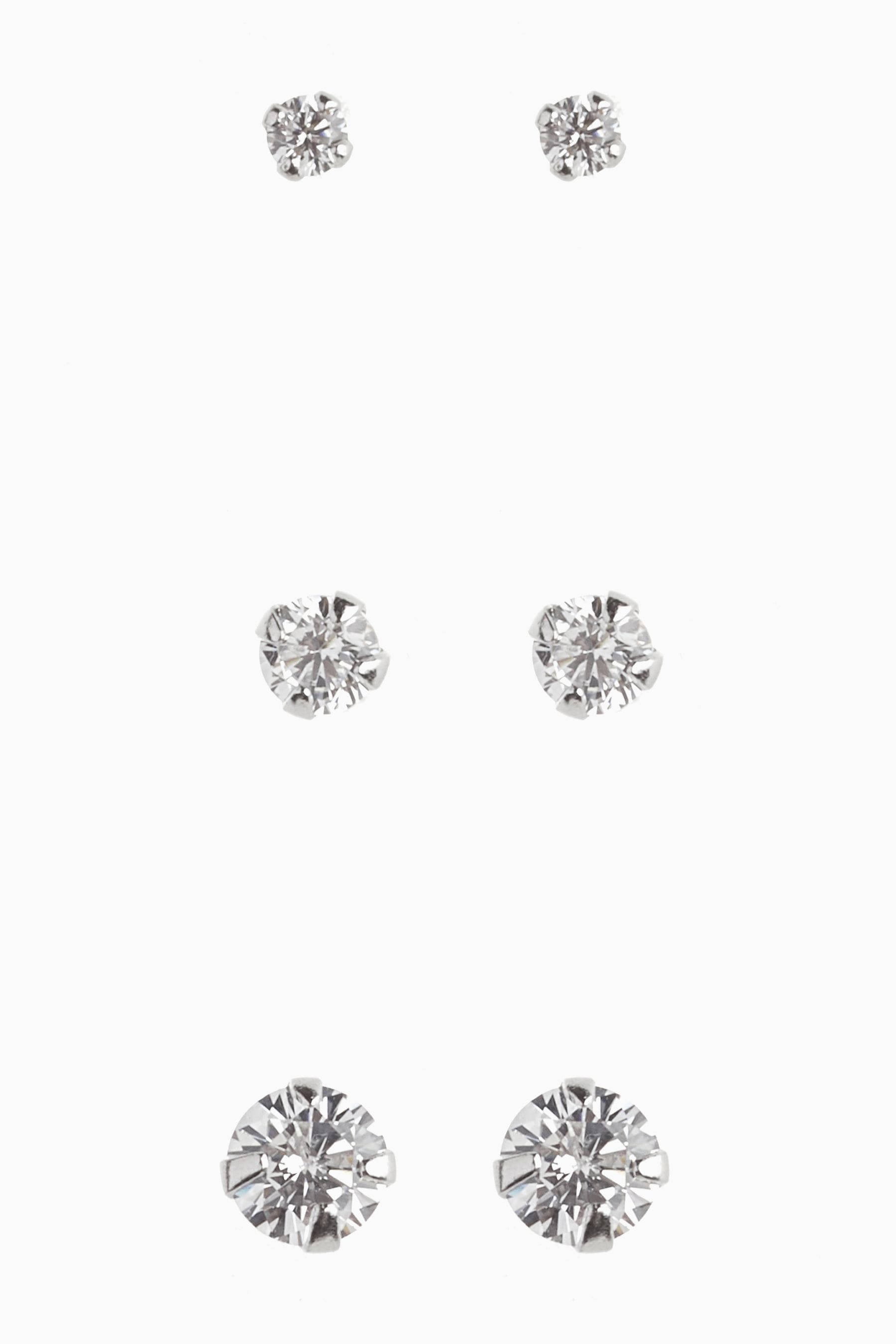Silver crystal shop studs