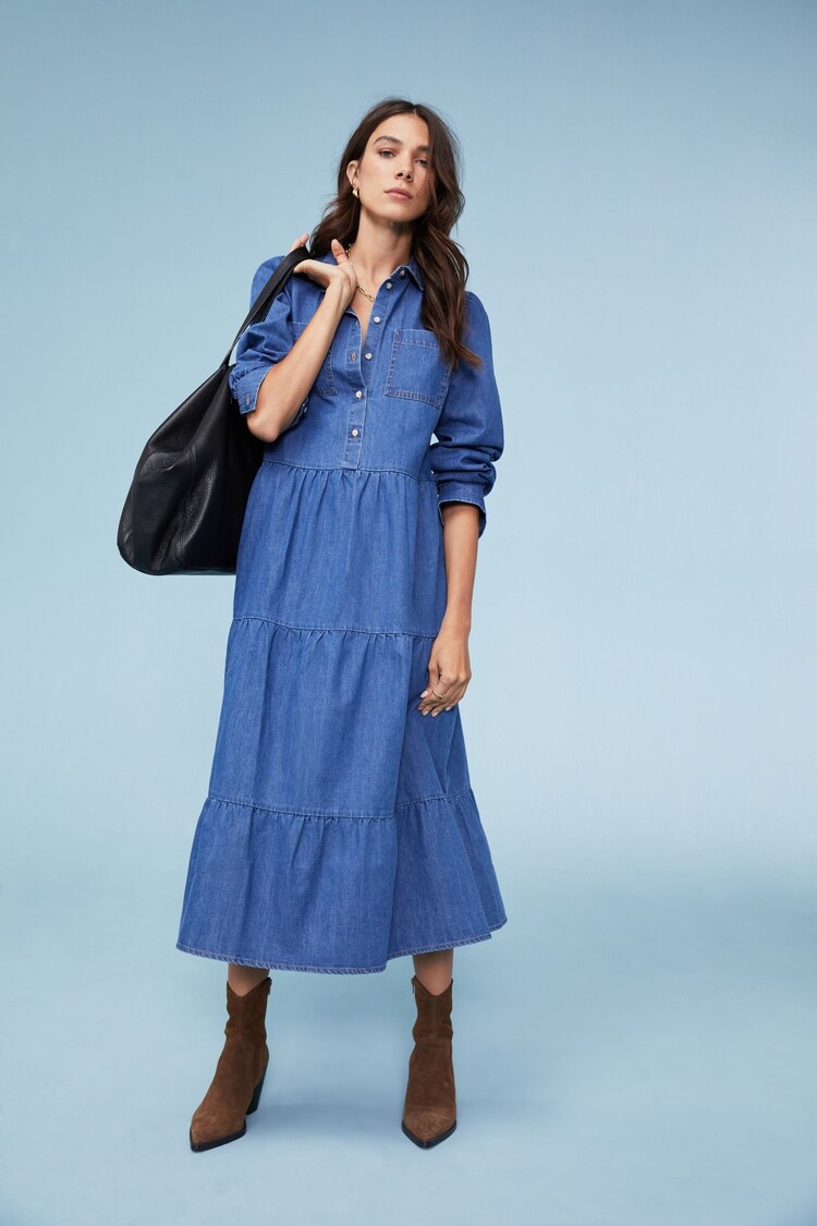 Buy Baukjen Dark Blue Mel Organic Dress from Next Malaysia