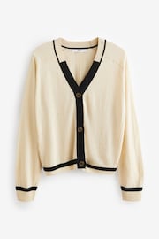 Neutral Brown Linen Button Up Cardigan - Image 6 of 7