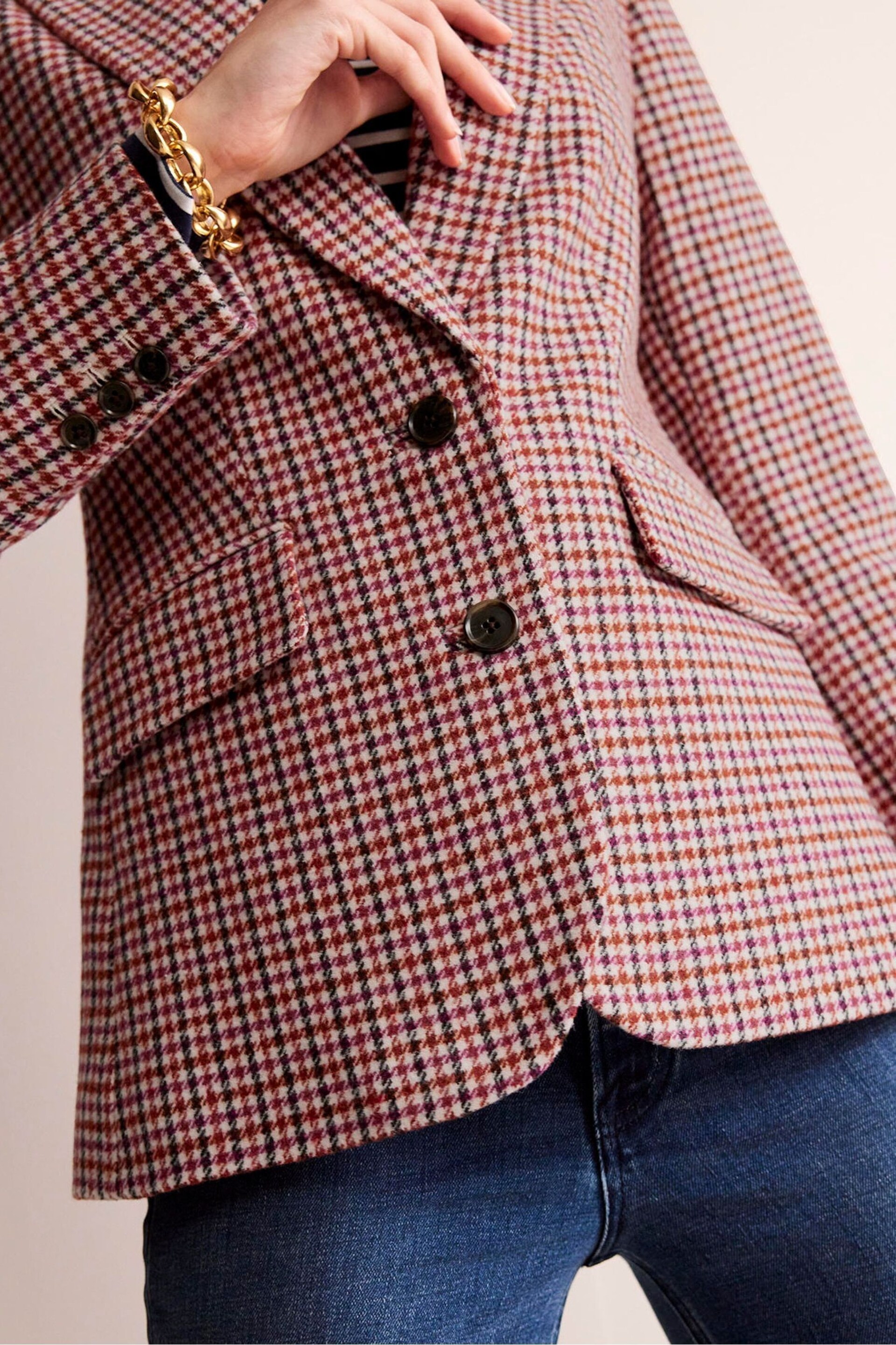 Boden Red The Marylebone Checked Blazer - Image 4 of 5