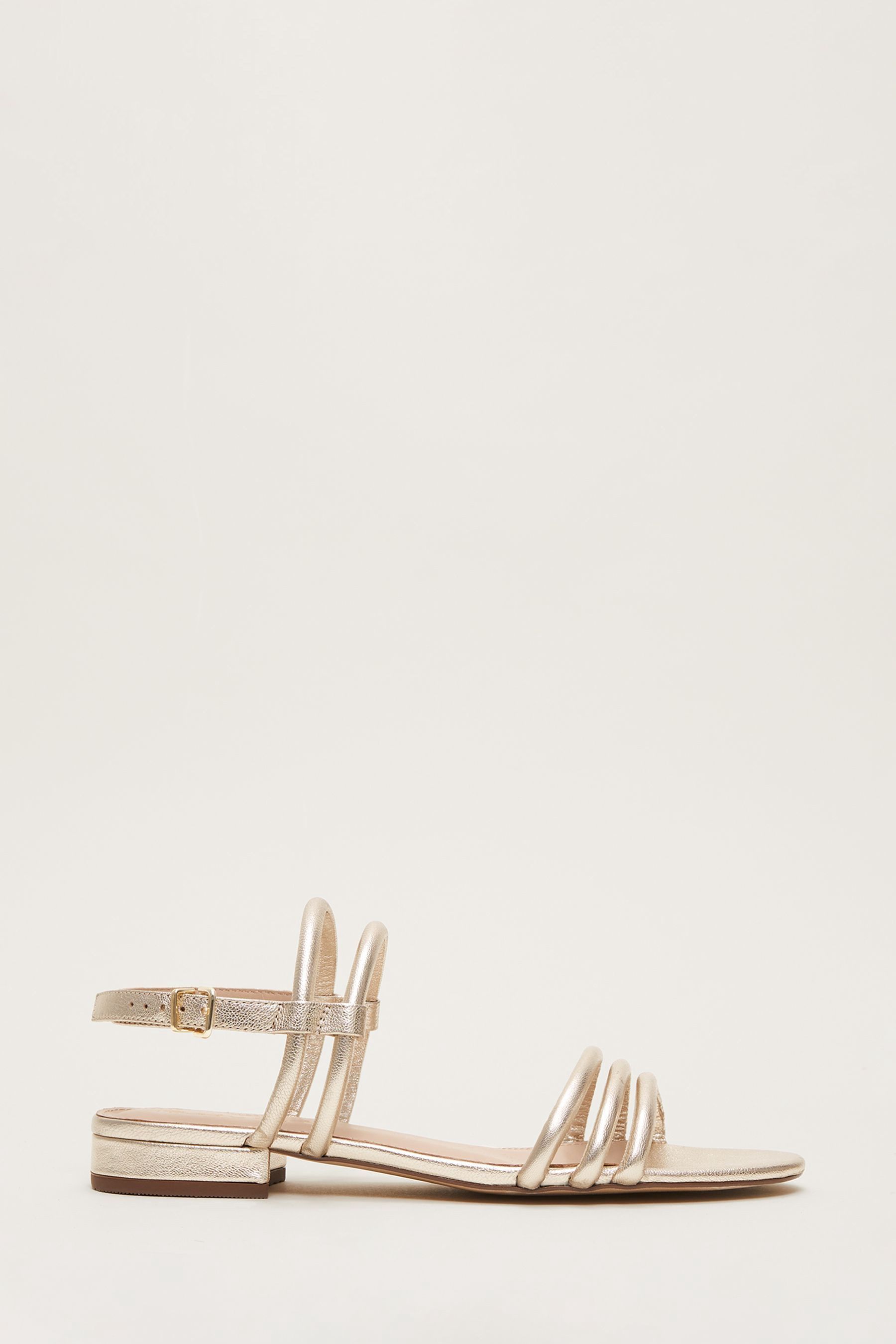 Gold strappy shop flats