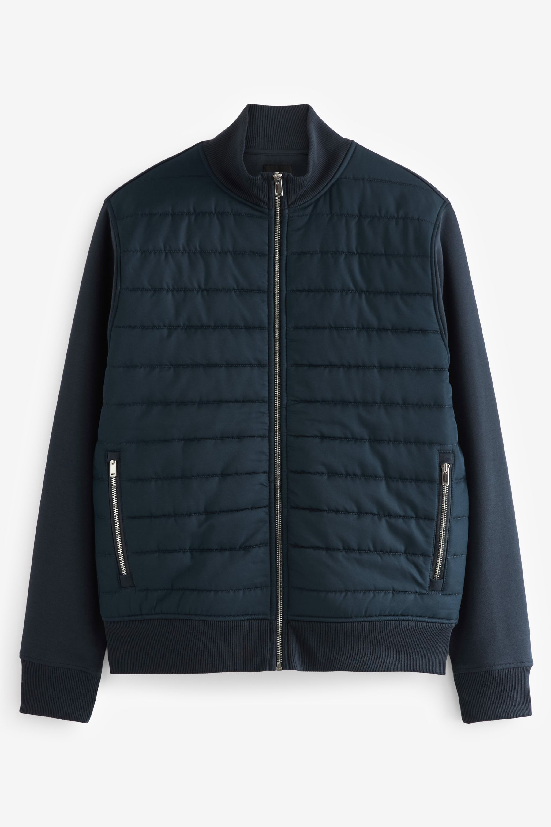 Buy Navy Blue Premium Quilted Hybrid Jacket from Next Luxembourg