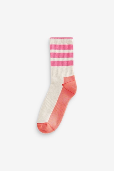 Pink Stripe Next Active Sports Walking Ankle Socks 2 Pack