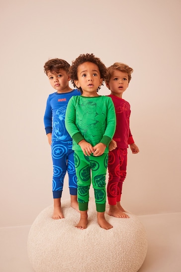 Multi Marvel Snuggle Pyjamas 3 Pack (9mths-11yrs)