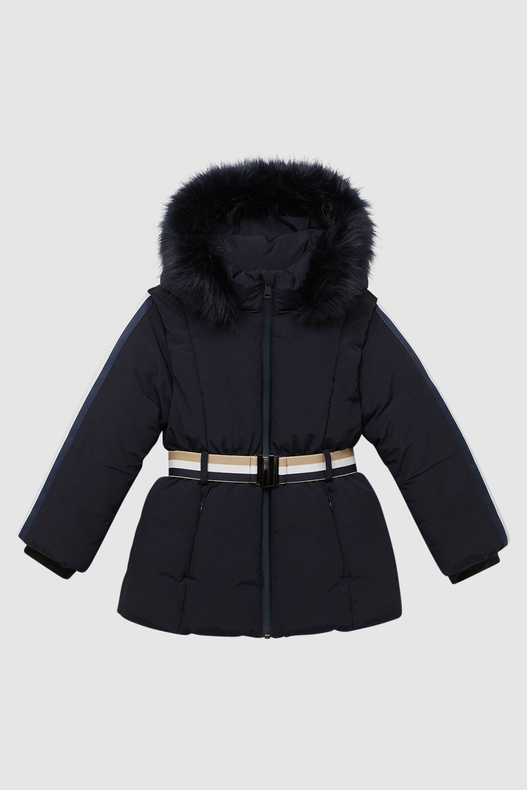 Buy Reiss Navy Cara 9 12 yrs Quilted Fur Hooded Coat from Next Luxembourg